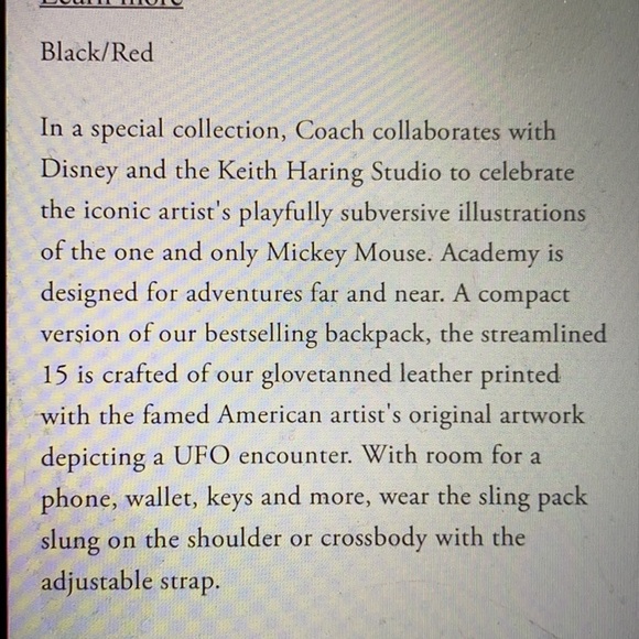 Coach Disney Mickey Mouse Keith Haring Backpack Authentic - Picture 8 of 13